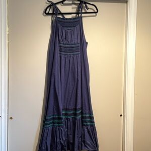 Free People Linen Embroidered Dress